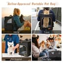 Lekesky Transportin Gato Mochilas para Gatos y Perro Bolsa para Mascotas Expandible Mochila Gato para automóvil/avión (Negro, XL) - 7