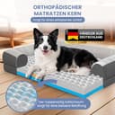 ELONEO orthopädisches Hundebett mittelgroße Hunde - 90x68x18cm, Hundekorb mit Memory Foam, Hundematte wasserdicht und waschbar, Hundekissen, Hundematratze mit weicher Polsterung, grau - 2