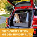 Ferplast Hundebox Auto, Atlas CAR 80 Scenic, extra Belüftung, Ablagefach, Doppelte Schiebeöffnung mit Sicherheitshaken, Abtropfmatte L 82 x W 51 x H 61 cm – Max 20 kg - 3