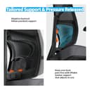 HOLLUDLE Silla de Oficina Ergonómica con Respaldo Adaptativo, Silla de Escritorio de Alto Respaldo con Reposabrazos 4D, Profundidad de Asiento Ajustable, Soporte Lumbar y Reposacabezas 2D, Negro y Gri - 5