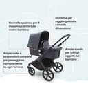 Bugaboo Fox Cub, Passeggino Multi-Terreno Leggero e Resistente, Design Robusto e Cappottina Extra-Large, Sistema di Chiusura in un Unico Pezzo che Resta in Piedi, Stormy Blue - 4