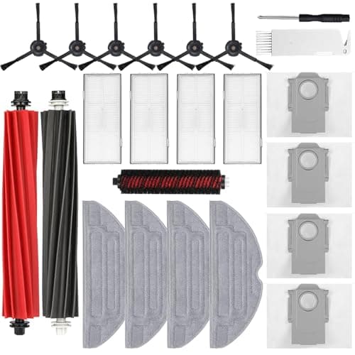 APZOVO Kit de Accesorios de Repuesto para Roborock S8 Pro Ultra, 4 Filtros, 4 Paño, 4 Bolsa de Polvo, 6 Cepillos Laterales, 2 Cepillo Principal, Recambios para Roborock S8 Pro Ultra