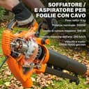 Outsunny Soffiatore e Aspiratore per Foglie 3-in-1 da 3000W con Trituratore, Sacco da 40L, 4 Ruote, Tracolla Regolabile, per Prati Vialetti e Terrazzi - 4