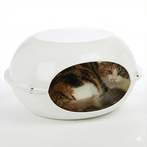 URBNLIVING Outdoor and indoor Hooded Pet Kennel Shelter – Windproof Plastic Crate Bed House for Cats, Kittens & Small Dogs (White)