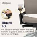 Steelcase Leap, silla de oficina ergonómica con sujeción lumbar regulable en altura y brazos regulables Trufa; Fabricado en Europa - 5