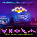KIMIMARA Esagonali Muro LED Luci - 12 Pcs Pannelli LED Luci Esagonale Gaming RGB Pannelli Sincronia Musica Esagoni Pannello Wall Luce per Gaming Stanza - 6
