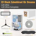 RUKHOOL L20 Ultra Zubehör für Dreame L20 Ultra Complete / L20 Ultra Ersatzteile Zubehörset mit 2 Hauptbürste, 4 Staubbeutel, 6 Seitenbürsten, 4 Wischtücher, 4 Filter, 1 Reinigungsbürste - 3