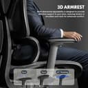 FLEXISPOT ErgoX Silla de Oficina Ergonómica con Soporte Lumbar, Respaldo 5D, Reposabrazos 3D, Reposapiés Retráctil, Cojín Transpirable, Inclinación 135°, Escritorio Ajustable Silla de Escritorio Negro - 8