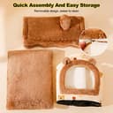 Galatée Letto Grotta Per Gatti e Cani, Igloo In Peluche Caldo e Accogliente, Cuccia Pieghevole e Confortevole Per Animali Domestici (L, Orso Bruno) - 7