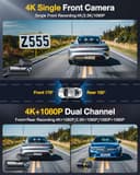 GKU 4K Dash Cam Front and Rear, 5GHz WiFi GPS, Dual Car Camera, 1.5” IPS Mini Dashcam for Cars with 64GB SD Card, 24H Parking Mode, Night Vision, WDR, 170° Wide Angle, G-Sensor, App Control, Max 256GB - 2
