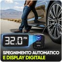 FORTEM Compressore Aria Portatile per Pneumatici, Pompa per Bicicletta, Compressore Aria 230V AC 12V DC con Luce a LED, Manometro Digitale Pneumatici con Gonfiaggio/Spegnimento Automatico (Nero) - 4