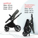 Bugaboo Fox Cub Kinderwagen für jedes Gelände, leichter und stabiler Kinderwagen, strapazierfähiges Design und extragroßes Sonnendach, einteilig und selbststehend faltbar, Stormy Blue - 6