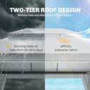 Outsunny 3 x 4 m Outdoor Garden Gazebo with Netting and Curtains, UPF50+ Double Roof Patio Gazebo Permanent Pavilion Canopy Shelter with Metal Frame, Drainage Holes, Dark Grey - 3