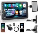 Timzeit Autoradio mit Bildschirm Single DIN Auto Radio mit Navi Bluetooth Wireless CarPlay Android Auto DAB Plus Rückfahrkamera, 1DIN mit 10.1 Zoll drehbar Touchscreen Monitor, 2+64G Android 14 - 1