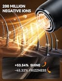 Föhn Ionen Haartrockner 2200W,EC Motor Fön 110,000RPM,320g Reisefön,Ionen Föhn 200Million Ionic,Föhn mit Diffusor 3 Geschwindigkeiten 4 Heizstufen Thermo-Control für Haarsalon Hause Reise - 4