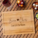 Housewarming Personalised Chopping Board - Love is in The Kitchen Custom Names Design - 2