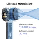 Laifen Neo Haartrockner Mit 110.000 U/Min Bürstenloser Motor, Hochgeschwindigkeits Föhn Mit 200 Mio. Negative Ionen, 2 Magnetische LuftdüSe(Schwarz) - 5