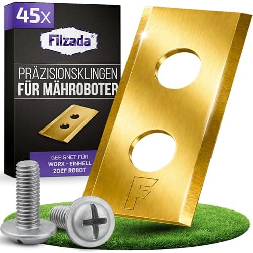 Filzada® 45x Mähroboter Messer geeignet für Worx Landroid inkl. Schrauben - ULTRA scharfe Landroid Ersatzmesser - Passend für Worx, Einhell, M500 plus, M700, LX790, 550, 1200 LCD uvm
