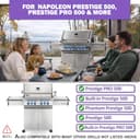 Nordic Bbq Store Griglie in acciaio inox per Napoleon Prestige 500 & Prestige PRO 500 (RSIB, Phantom, da incasso, collegato) – SS 304 griglie di ricambio, 2 pezzi, 45 x 33,65 cm ciascuna - 4