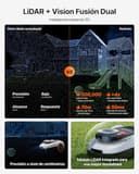 Segway Navimow i208 LiDAR con Garage M Kit, Robot Cortacésped sin Cables para 800 m², LiDAR y Sistema de Visión Dual, Cartografiado Automático con 1 Toque, Ruedas Todoterreno (Envío por Separado) - 3