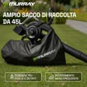 Murray Soffiatore e Aspiratore di Foglie a Batteria 20V 3-in-1 MU-BAT-VB270-KIT – Motore Brushless, Controllo Intelligente, 4 Velocità +TURBO, Sacco Raccoglipolvere da 45L, Montaggio Rapido - 7