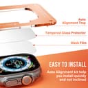 Uluck 3 Stück Panzerglas Kompatibel Apple Watch Ultra 3 (2025)/ Ultra 2/ Ultra 49mm, 3 Stück 9H Displayschutz mit Auto-Ausrichtungskit, Blasenfreie, Wasserdicht, Kratzfest - 2