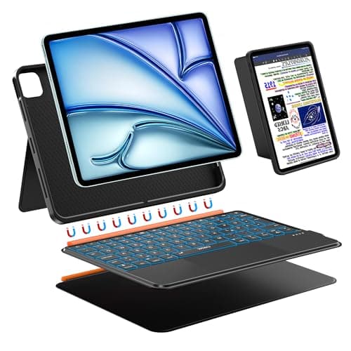 WIWU iPad Tastatur Hülle für Air 11 Zoll A16/10 Gen 3 in 1 Magnetische Abnehmbare Tasche Tastatur Ständer Beleuchtete Tasten mit Touchpad (Schwarz, for iPad 11/10/Air 5/4/11"(M2/M3) Pro 11" 4/3/2/1)