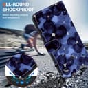 BLOTECH for Realme GT Neo6 Wallet Flip Folio Case, for Realme GT Neo6 Card Holder RFID Wallet, Art Designed Flip Cover Case Ink-wash Blue Floral Design Painting Full Body Protection - 6