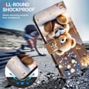 BLOTECH Loving Glowing Glitter Bear Pattern Phone Pocket for OPPO Realme GT Neo6 SE Case Book style Side Flip Wallet Magnetic with Card Slots Wrist Strap Girls Chic Personalised Protective - 5