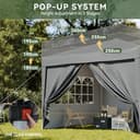 Aoxun Pop Up Gazebo with Sides 3m x 3m, Metal Frame Shelter Tent for Outdoor Garden Party, with Mesh Windows & Carry Bag,Grey - 6