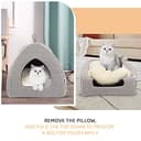 Docatgo Pet Tent Cave Igloo Bed for Cats/Small Dogs - 38x38x40cm 2-In-1 Cat Tent/Cat Bed House with Removable Washable Cushion Pillowslip - Microfiber Indoor Outdoor Pet Beds - 3