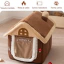 Galatée Cuccia Per Gatti, Grazioso Letto a Forma Di Grotta Per Gatti, Cuccia Morbida Per Animali Domestici, Caldo Rifugio Per Cani, Tenda Per Cani Con Cuscino Rimovibile(S, Marrone) - 2