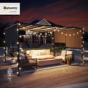 Outsunny 3(m) x 4m Pergola with Solar LED Lights, Sliding Roof Garden Gazebo, Steel Frame Outdoor Sun Shade Shelter for Balcony Patio Porch (Dark Grey) - 2