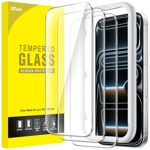 JETech Screen Protector for iPhone 17 Pro Max 6.9-Inch, Tempered Glass Film with Easy Installation Tool, 9H Hardness, Case-Friendly, 3-Pack