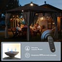 TRIUMPHKEY Pavillon 3x3 Wasserdicht Stabil Winterfest, Garten Pavillion mit seitenwänden, UV-Schutz 50+, Plane Gartenlaube, Metallrahmen Pavillon, Patio Gazebo, Grau - 4