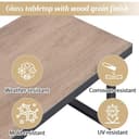 Merax Garden Furniture Sets 5-6 Seater, Outdoor Modular Corner Sofa Modular Set with Glass Tabletop, Patio Conversation Set with Backrest Cushions for Garden Terrace, Grey - 6