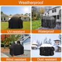 Funda para Barbacoa de 165 cm – 7131 para Weber Genesis 400 Serie 4 quemadores Gas Grill Heavy Duty & Impermeable, Cubierta de PU para Weber Genesis E435, E410, E440 (165 L x 63 W x 113 H) - 6