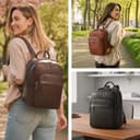 STILORD "Dolores Zaino Donna Pelle Piccolo 13 Pollici – Zainetto Elegante Vera Pelle Vintage Daypack Zaino Antifurto Cuoio Autentico per Viaggio e Quotidiano Colore:maraska - marrone - 3