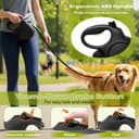 Ecofocet Guinzaglio per Cani Allungabile 8m(Fino a 50 kg), Guinzaglio Retrattile per Cani con Portasacchetti Integrato e Pulsante di Freno Rapido, Guinzaglio Esteso Senza Grovigli a 360° (Nero) - 2