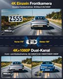 GKU 4K Dashcam Auto Vorne Hinten, 5GHz WiFi GPS, Dual Dash Cam, 1.5” IPS Mini Auto Kamera mit 64GB SD Karte, Parküberwachung, Super Nachtsicht, WDR, 170° Weitwinkel, G-Sensor, APP Steuerung, Max 256GB - 2