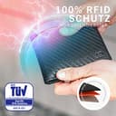 KRONIFY Atlas Herren Geldbeutel aus Leder mit RFID Schutz I Echtleder Portmonee mit Münzfach I Geldbörse für Männer in Carbon mit Geschenk Box - 2