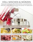 HOMGEN 3 stück Mixeraufsätze für KitchenAid Standmixer 4.5-5 QT – Edelstahl Kitchenaid Mixer-Zubehör aus Stahl enthalten K45WW Schneebesen, K45DH Knethaken, K45B Flachrührer - 5