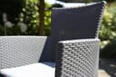 Allibert by Keter Rosario Balcony Lounge Set 2 x Armchairs and 1 x Table, Rattan Look, Plastic, Graphite Including Seat Cushion, Perfect for Balcony, Patio or Garden, Weatherproof and UV-Resistant - 4