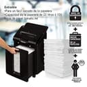 Fellowes AutoMax 100M, Destructora trituradora de Papel, Mini Corte (DIN P-4), destruye hasta 100 Hojas de Manera automática (10 manualmente), tritura Grapas, Tarjetas de crédito y Clips, Color Negro - 5