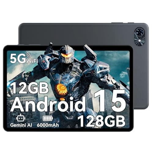 TABWEE 2026 Tablet 10 Pollici Android 15, 12GB RAM + 128GB ROM(TF/2TB), Octa-Core 2.0 GHz, 5G WiFi, Bluetooth 5.0, Widevine L1, 6000mAh, 5MP, 1280 * 800 Pixels FHD, Gemini AI, Tablet Economico