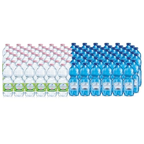 Acqua Minerale San Benedetto 96 Bottiglie da 0,5L, 48 Naturali + 48 Frizzanti, Acqua Oligominerale, Fonte Benedicta