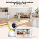 ieGeek Baby monitor con Audio e Video 2K, Telecamera Wi-Fi per Bambini con Visione Notturna, Display LCD da 5 Pollici, PTZ 355°, Comunicazione Bidirezionale, Rilevamento Pianto/Movimento, App Mobile - 5