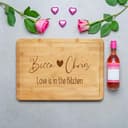 Housewarming Personalised Chopping Board - Love is in The Kitchen Custom Names Design - 6