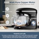 CHeflee Batidora Amasadora Profesional,2000W Amasadora Pan Repostería,6.2 L Bajo Ruido Robot de Cocina Multifunción,Gancho para Masa,Batidor Plano,Protección para Salpicaduras 6 Velocidades Batidora - 6