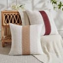 Fundas Cojines 40x40 Marrón Boho Moderno Decorativa Otoño Funda de Cojin Bohemio Suave Algodón Lino Almohada Sofa Cojín Cuadrado para Sofá, Sala de Estar, Jardín, Decoración del Hogar Juego 2 - 6